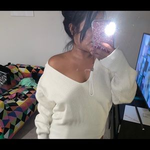 Cream colored free people chunky sweater